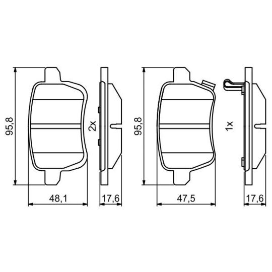 0 986 494 802 - Brake Pad Set, disc brake 