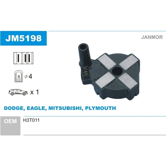 JM5198 - Ignition coil 