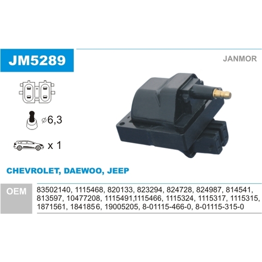 JM5289 - Ignition coil 