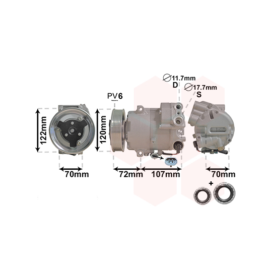 3700K595 - Kompressor, klimatanläggning 