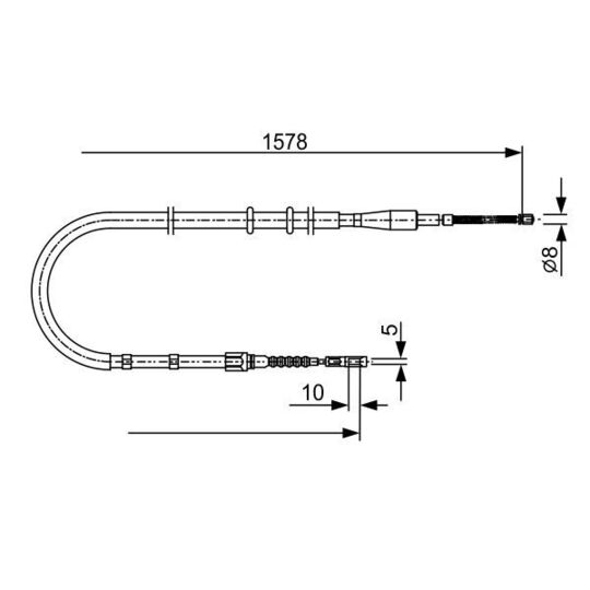 1 987 477 884 - Vajer, parkeringsbroms 