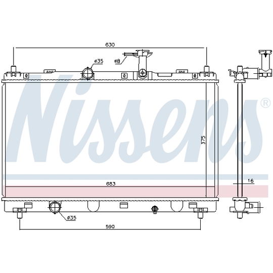 606146 - Radiator, engine cooling 