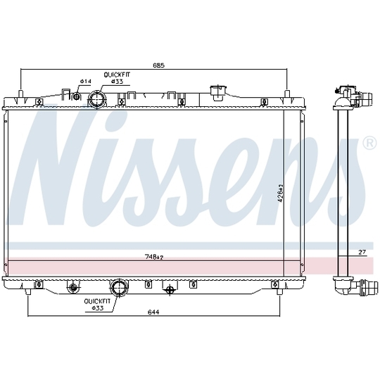 606522 - Radiator, engine cooling 