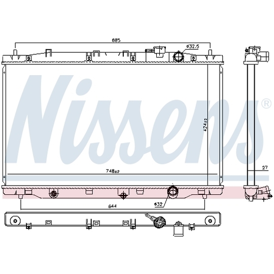 606443 - Radiator, engine cooling 