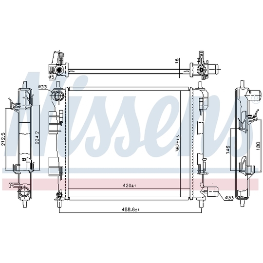 606702 - Radiator, engine cooling 