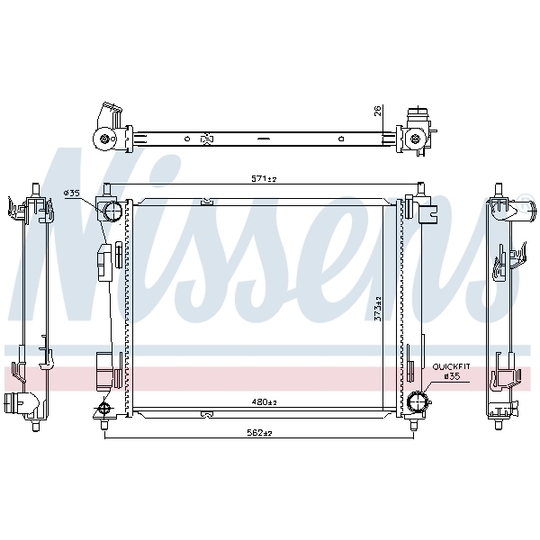 606731 - Radiator, engine cooling 