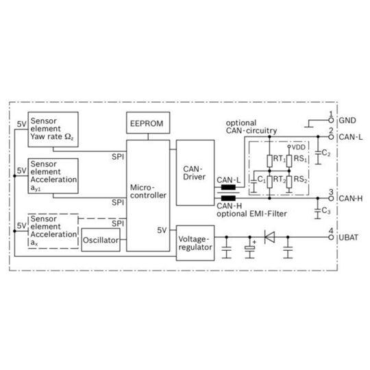 0 265 005 642 - Sensor, längs- och tväracceleration 