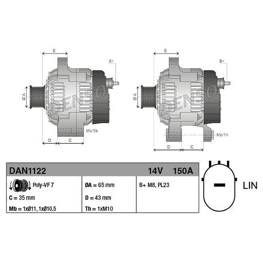DAN1122 - Alternator 