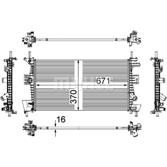 CR 1727 000P - Radiator, engine cooling 