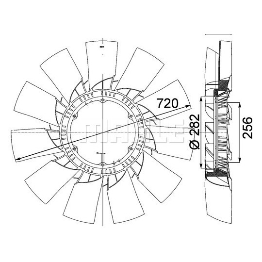 CFW 40 000P - Fan Wheel, engine cooling 