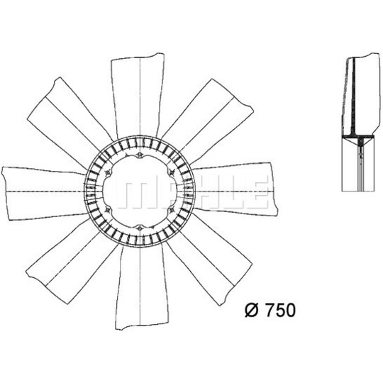 CFW 16 000P - Fan Wheel, engine cooling 