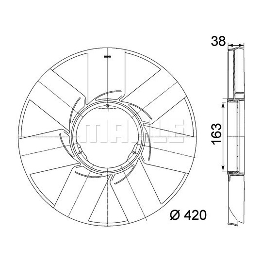 CFW 38 000P - Fan Wheel, engine cooling 