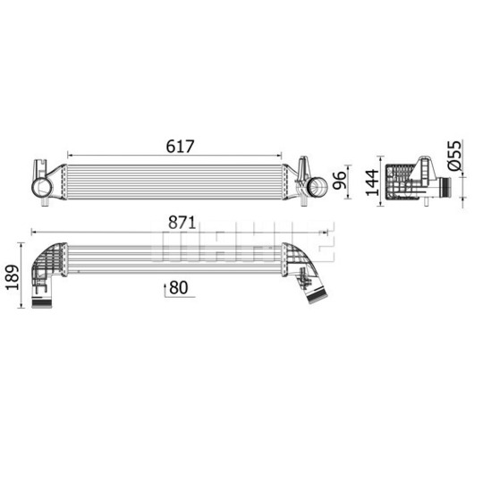 CI 516 000P - Intercooler, charger 