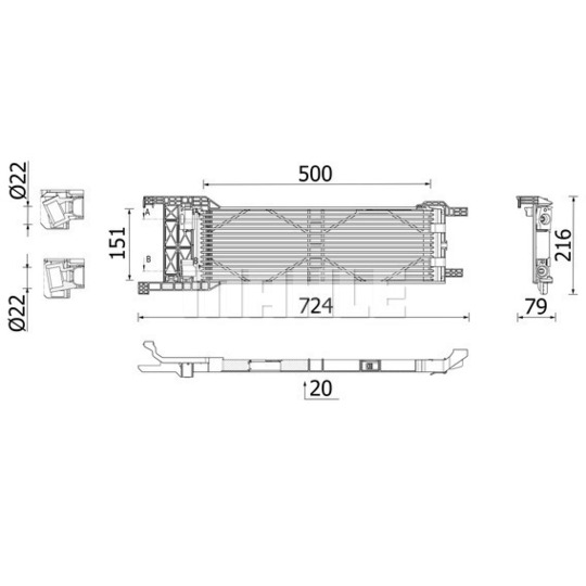 CLC 325 000P - Oljekylare, automatisk transmission 