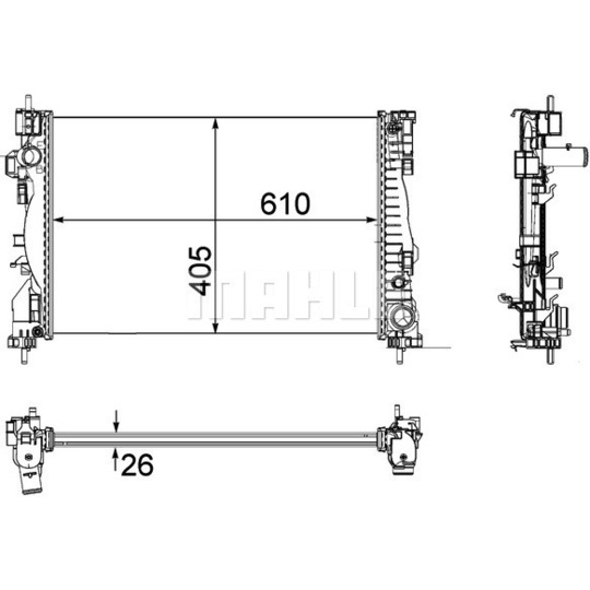 CR 1180 000P - Radiaator,mootorijahutus 