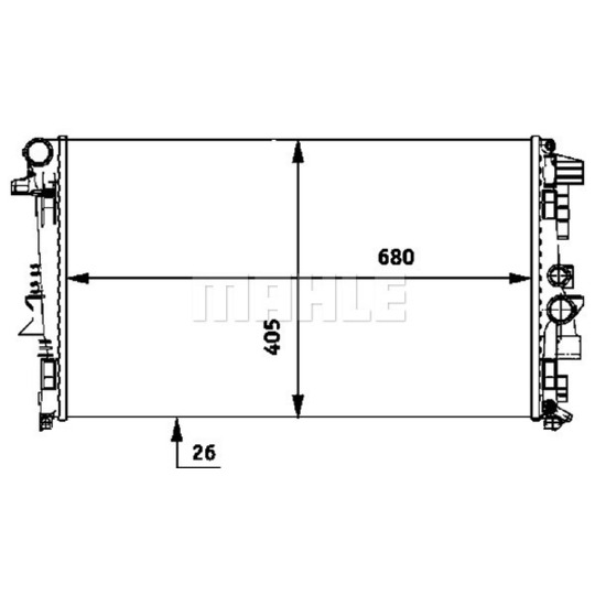 CR 608 000P - Radiator, engine cooling 