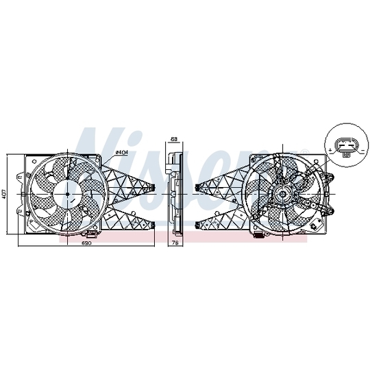 850047 - Tuuletin, moottorin jäähdytys 