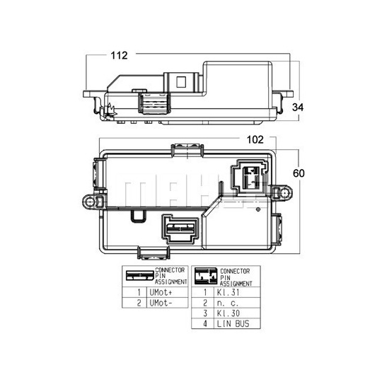 ABR 68 000P - Regulator, passenger compartment fan 