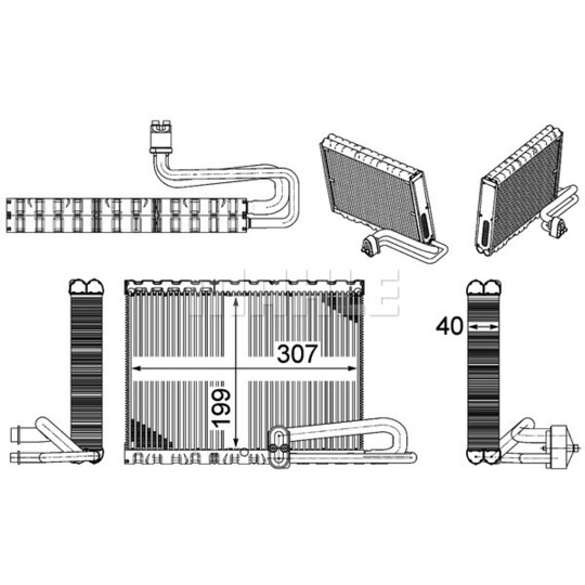 AE 121 000P - Evaporator, air conditioning 