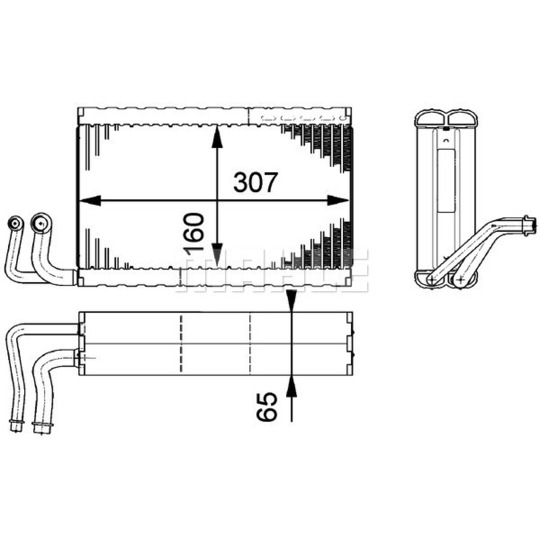 AE 68 000P - Evaporator, air conditioning 