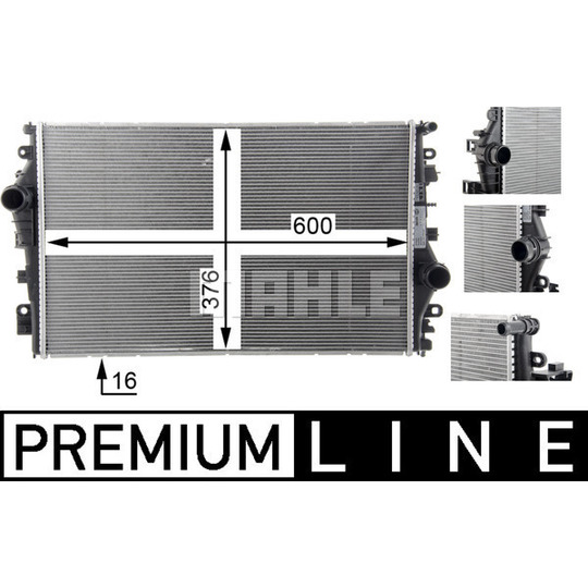 CR 1658 000P - Radiator, engine cooling 