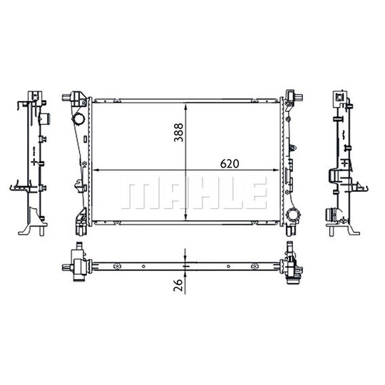 CR 1664 000S - Radiaator,mootorijahutus 