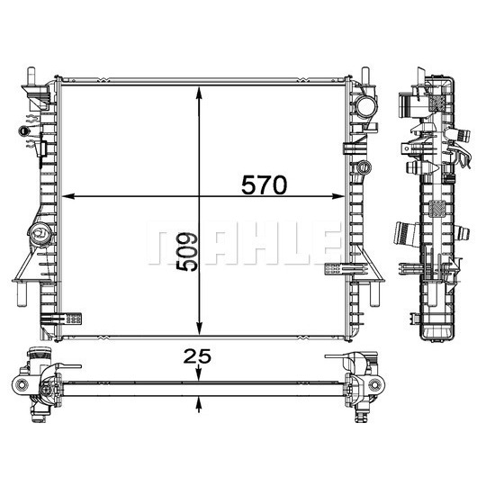 CR 1937 000P - Radiator, engine cooling 