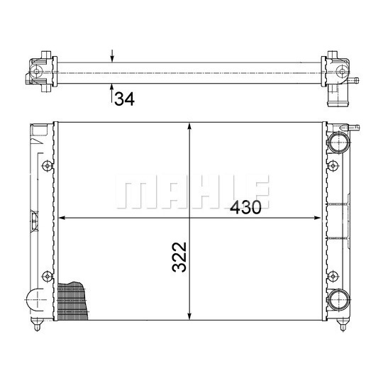 CR 343 000S - Radiator, engine cooling 