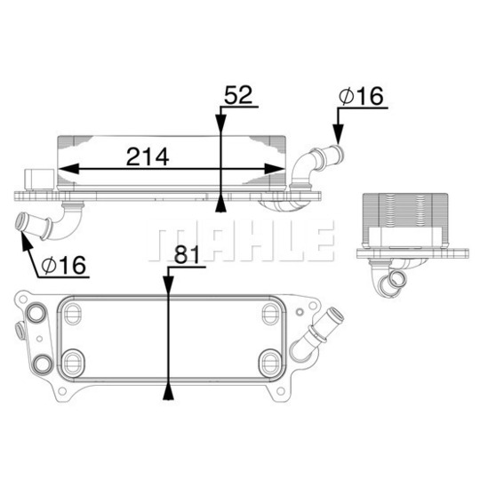 CLC 77 000P - Oljekylare, automatisk transmission 