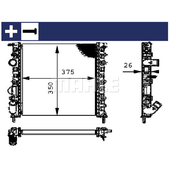 CR 308 000S - Radiator, engine cooling 