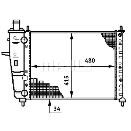 CR 599 000S - Radiator, engine cooling 