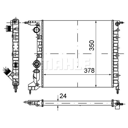 CR 615 000S - Radiaator,mootorijahutus 