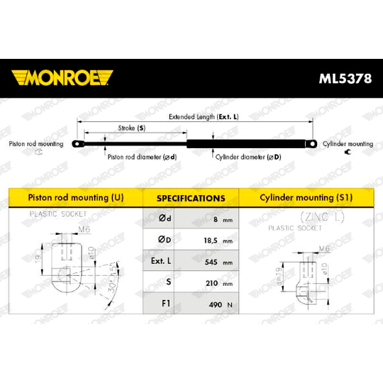 ML5378 - Gaasivedru, pagasi / veoruum 