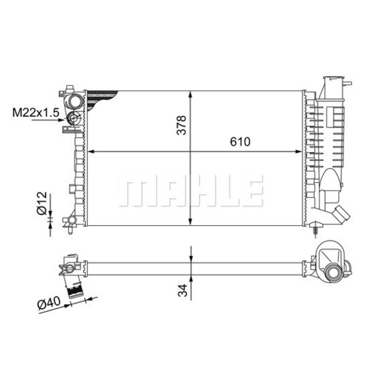 CR 481 000S - Radiaator,mootorijahutus 