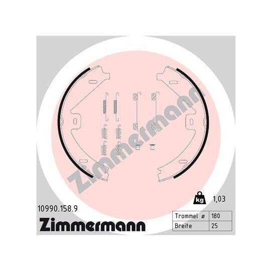 10990.158.9 - Brake Shoe Set, parking brake 