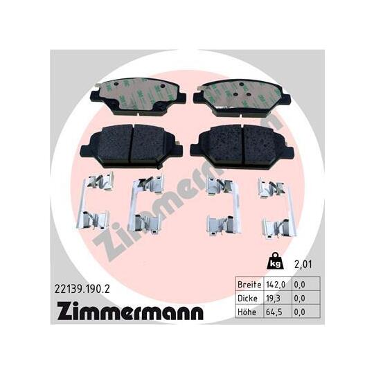 22139.190.2 - Brake Pad Set, disc brake 