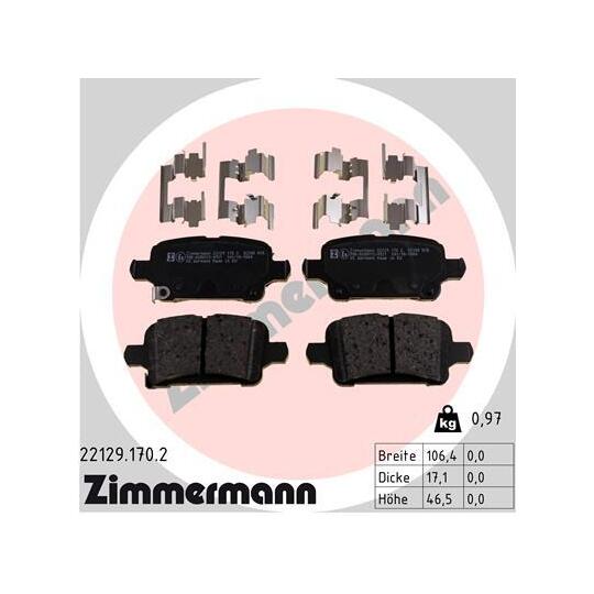 22129.170.2 - Bromsbeläggssats, skivbroms 