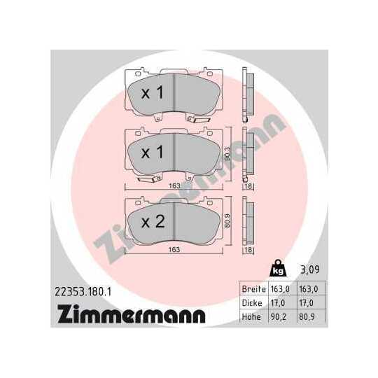 22353.180.1 - Brake Pad Set, disc brake 