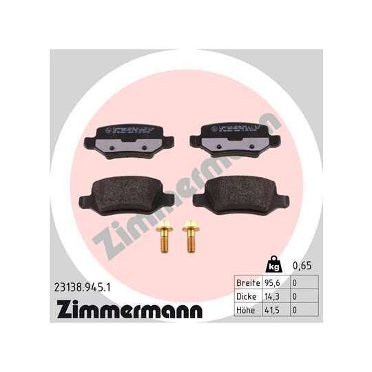 23138.945.1 - Brake Pad Set, disc brake 