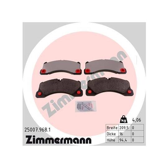 25007.968.1 - Bromsbeläggssats, skivbroms 