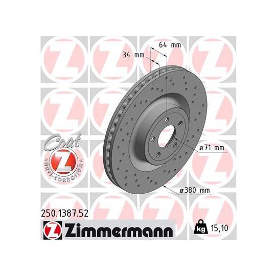 250.1387.52 - Brake Disc 