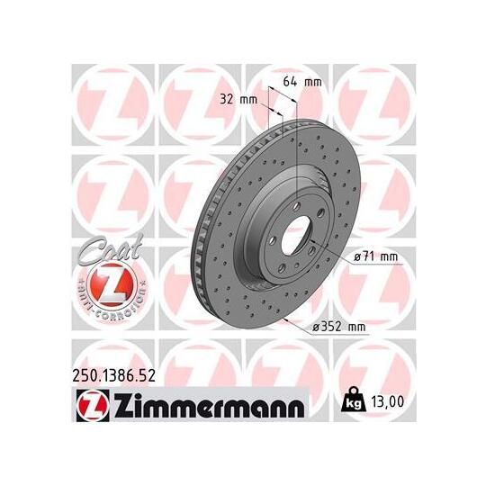 250.1386.52 - Brake Disc 