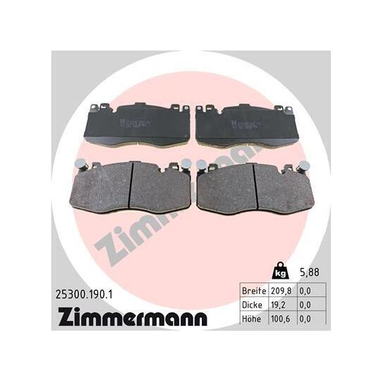 25300.190.1 - Brake Pad Set, disc brake 