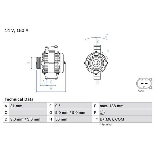 0 986 082 500 - Alternator 