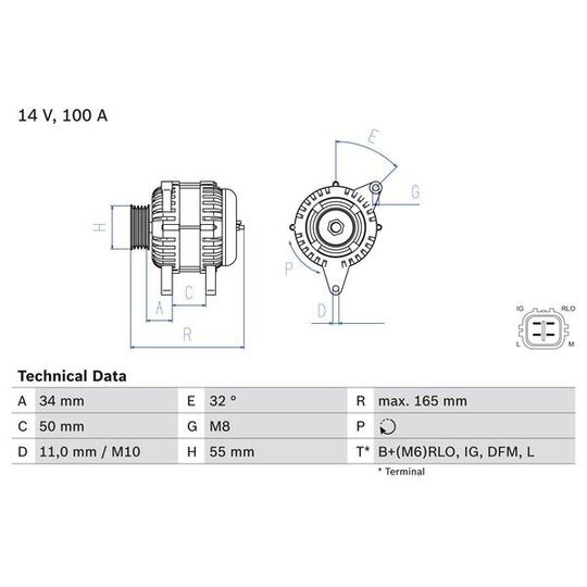 0 986 082 350 - Alternator 