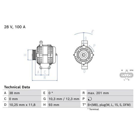 0 986 084 520 - Alternator 