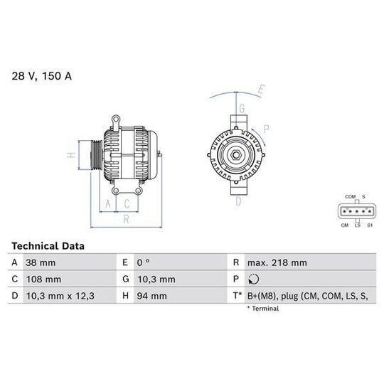 0 986 084 280 - Alternator 