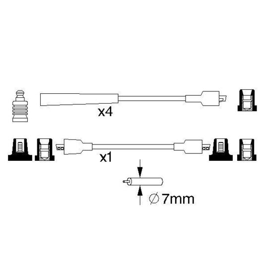 0 986 357 105 - Ignition Cable Kit 