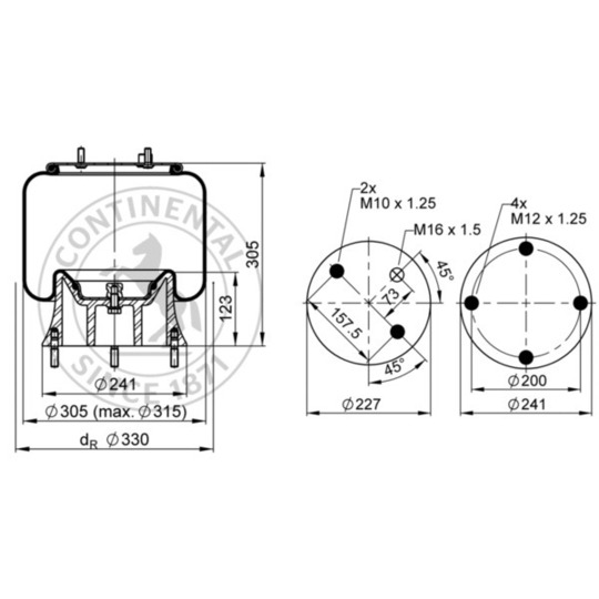 4154 N P05 - Pneumatic suspension bellows 