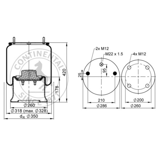 4023 N P03 - Pneumatic suspension bellows 